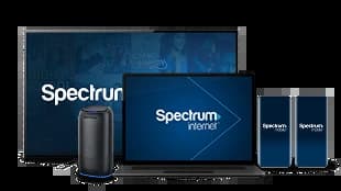 Spectrum TV, Internet laptop, WiFi router, and mobile phones